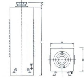 Technical Drawings - Three-phase variators for bench or protected back-of-board - 6600-9900-13400-21000 VA
